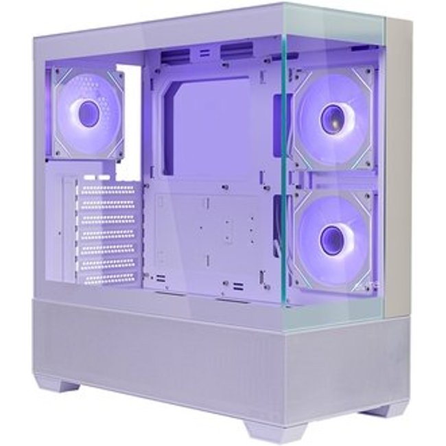 Gabinete Gamer Cooler Master Elite 690 Wood, Mid Tower, ATX, Lateral e Frontal em Vidro, 3x FAN ARGB, Branco e Madeira - E690-WHNN-S00