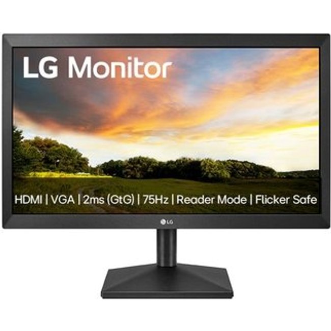 Monitor LG 19,5", HD, 75Hz, 2ms, VA, HDMI e VGA, Ajuste de Inclinação, Preto - 20MK400H-B