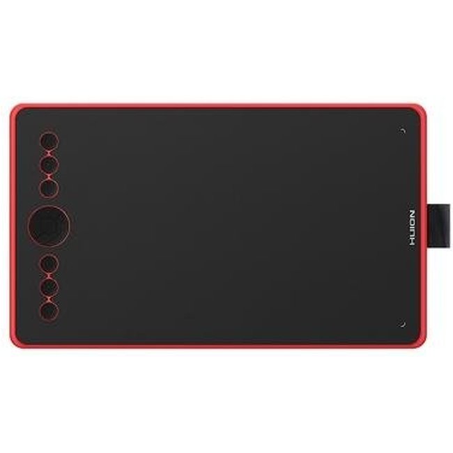 Mesa Digitalizadora Huion Inspiroy 9", 5080 LPI, 11 botões programáveis, USB-C, Vermelho Coral - H320M-R