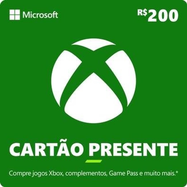 Gift Card Xbox: 200 Reais - Código Digital