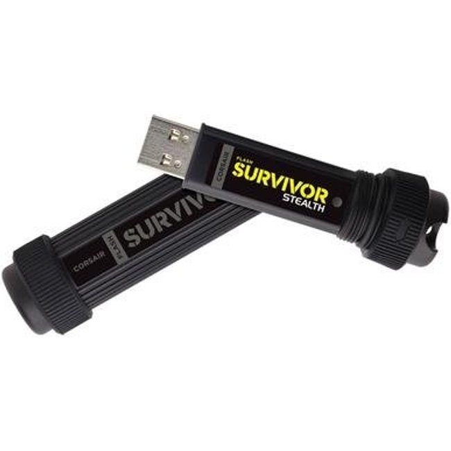 Pen Drive 64GB Corsair Survivor Stealth, USB 3.0, Resistente à Água e Choque, Design Militar, Preto - CMFSS3B-64GB