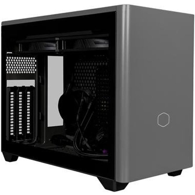 Gabinete Cooler Master MasterBox NR200P Max, Lateral em Vidro Temperado, Mini ITX, Fonte e Water Cooler, Cinza Escuro - NR200P-MCNN85-SL0
