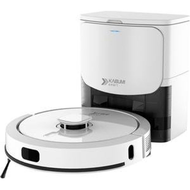Robô Aspirador e Passa Pano KABUM! smart 900 - 5 Modos de Limpeza, Base 2 em 1, Mapeamento 3D - 127v - Branco - KBSF011