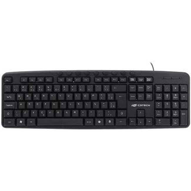 Teclado C3Tech Multimídia, com Fio, ABNT2, USB, Preto - KB-M40BK
