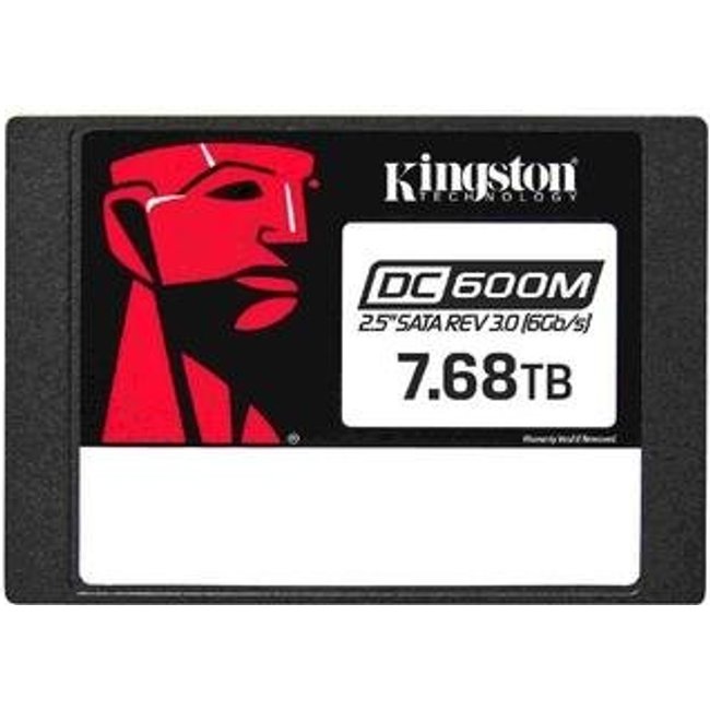 SSD Kingston DC600M Mixed-Use, 7.68 TB, SATA III, 2.5", Leitura: 560 MB/s, Gravação: 530 MB/s, para Servidor, Preto - SEDC600M/7680G