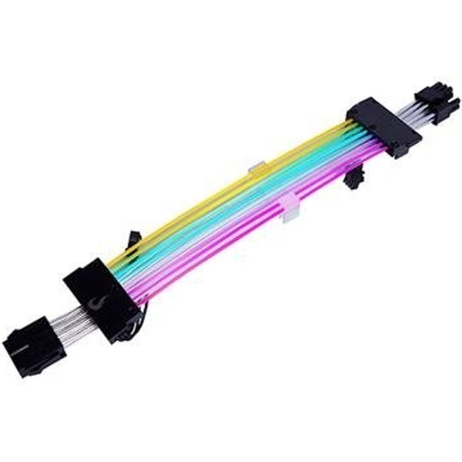 Cabo Extensor de Fonte Sleeved Rise Mode Aura, 6+2p PCIe GPU, ARGB, Preto - RM-SLV-01-FB-ARGB
