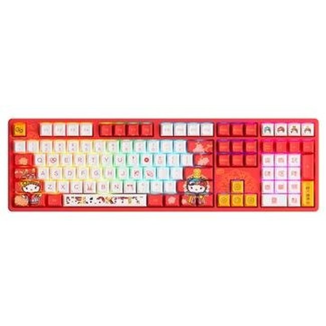 Teclado Mecânico Gamer Akko, RGB, Switch Princess Linear, Keycaps JDA, 5108S, Hello Kitty - 6925758618229
