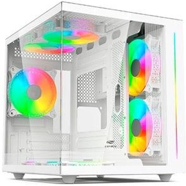 Gabinete Gamer C3Tech Gaming Aquarius MT-G810WH, Mini Tower, Micro ATX, Lateral em Vidro Temperado, Sem FANs, Branco - MT-G810WH