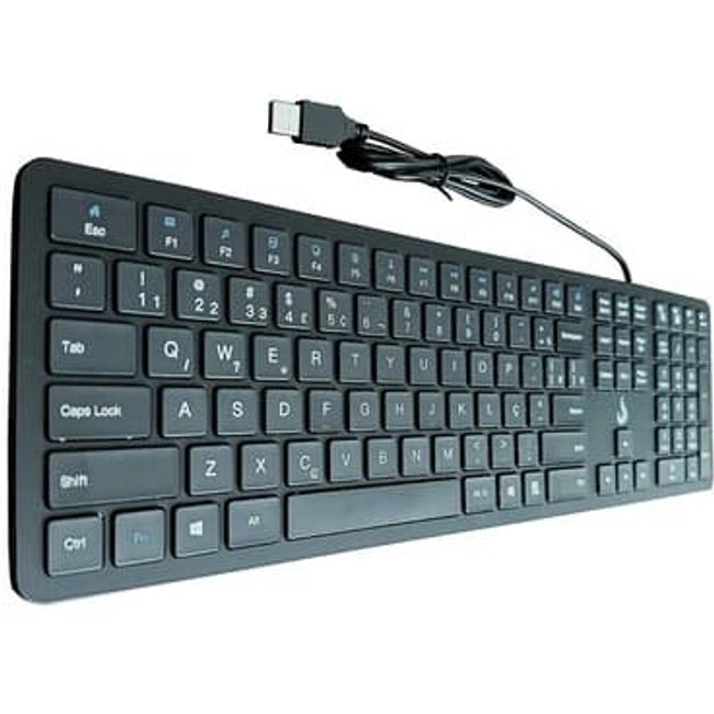 Teclado Slim Rise Mode, USB, Preto - RM-TS-FB