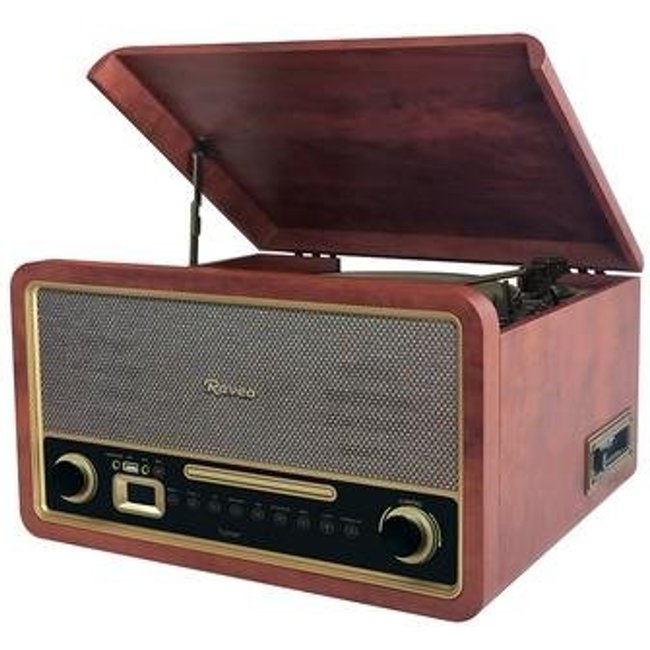 Vitrola Raveo Turner, Bluetooth, USB, 35W, Marrom - 90-09028