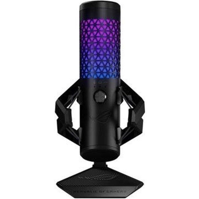 Microfone Gamer de Mesa ASUS ROG Carnyx, RGB, USB, PC e Mac, Anti-vibração, Preto - 90YH03Z0-BAUA00