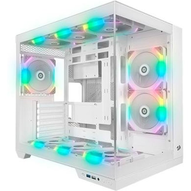 Gabinete Gamer Redragon Wideload Pro, Mid Tower, ATX, Lateral em Vidro Temperado, Branco - CA-604W-PRO
