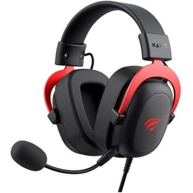 Headset Gamer Havit H2002d, Drive 53mm , 3.5mm, Preto e Vermelho