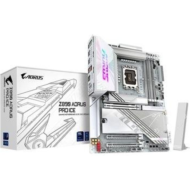 Placa-Mãe Gigabyte Z890 AORUS PRO ICE, Intel, ATX, DDR5, RGB, Wi-Fi 7, Bluetooth, Branco- Z890 AORUS PRO ICE