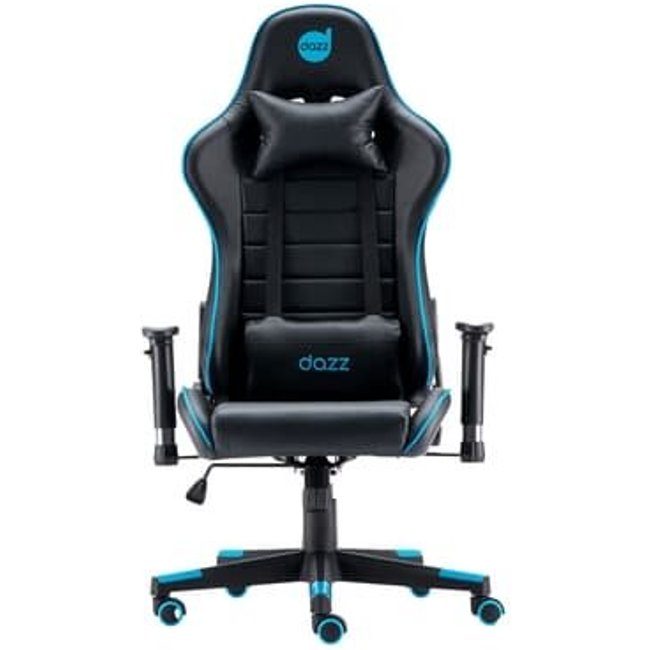 Cadeira Gamer DAZZ PRIME X V2, para Até 140KG, Inclinação 180 Grau, Claase 4, Preto e Azul - 62000155