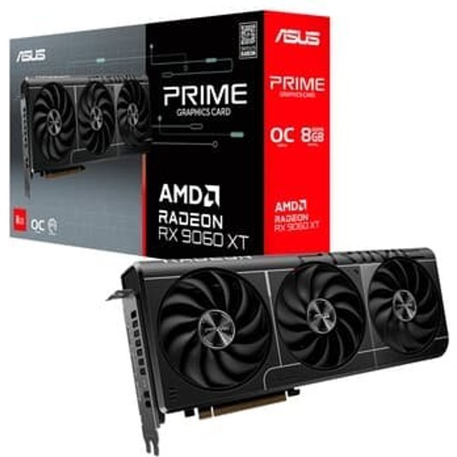 Placa de Vídeo ASUS PRIME RX 9060 XT OC 8G AMD Radeon, 8GB, GDDR6, 128bits, Triple Fan, OpenGL 4.6 - 90YV0MI0-M0NA00