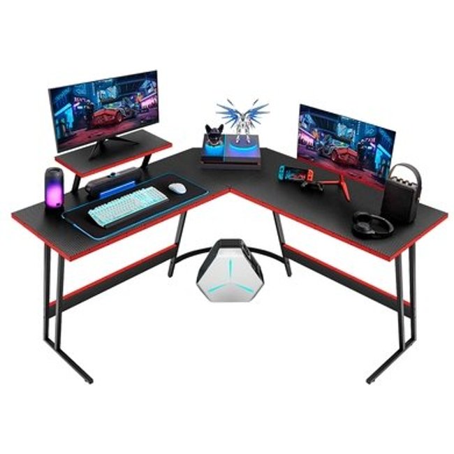 Mesa Gamer Xtrike Me DK-04, Tampo com Textura em Fibra de Carbono, Ergonômica, Preto - DK-04