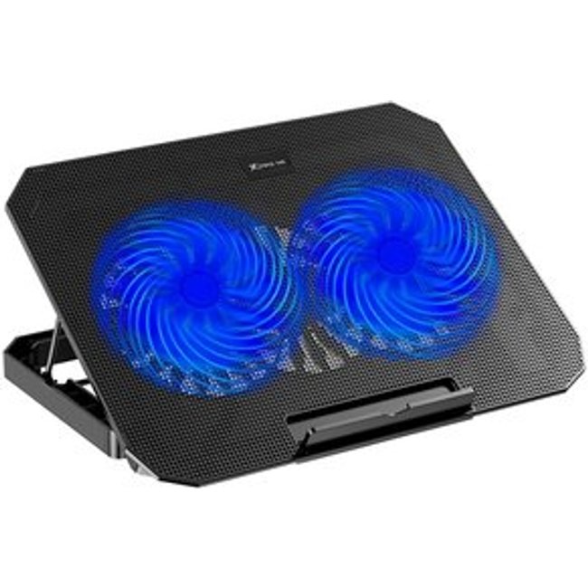 Base com Cooler para Notebook Xtrike Me, com 2 Fans, até 17", 2x USB, com Apoio para Celular, LED, Preto - FN-818