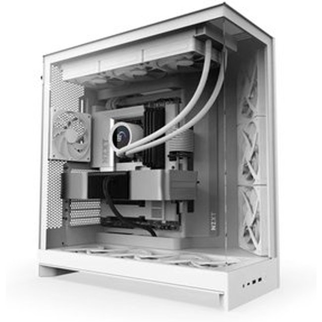 Gabinete Gamer NZXT H9 Flow (2025) Dual-Chamber, Mid Tower, ATX, Lateral em Vidro, Branco - CM-H92FW-01