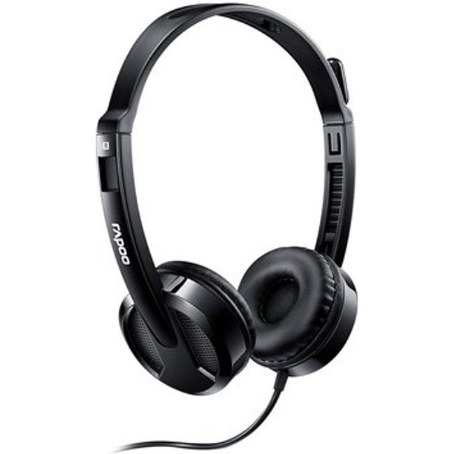 Headset Rapoo H100, Áudio Estéreo, Microfone com Redução de Ruído, Conector P2, Preto - H100