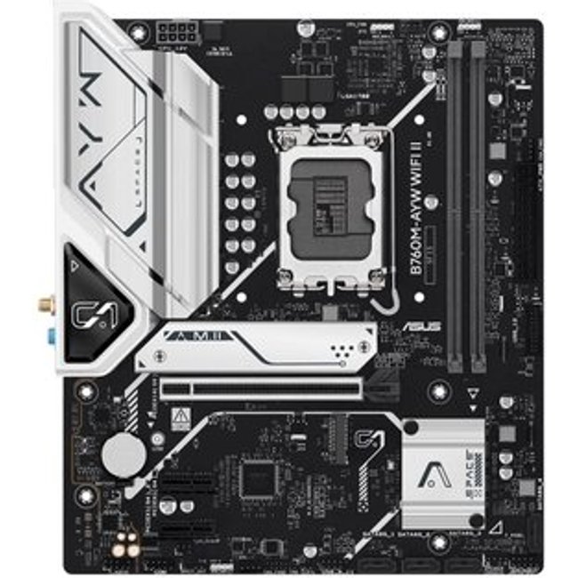 Placa Mãe ASUS B760M-AYW WIFI II, Intel LGA 1700, mATX, DDR5, Wi-fi 6, Bluetooth, Preto - 90MB1MH0-M0EAY0