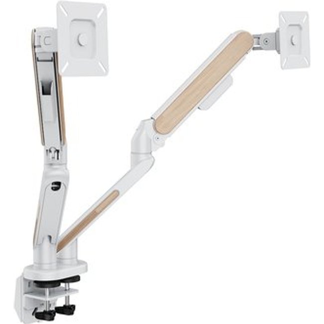 Suporte de Mesa Articulado para 2 Monitores de 17" a 39" FlexiSpot M9D, Ajustes com Pistão a Gás, VESA, Branco - M9D-WO