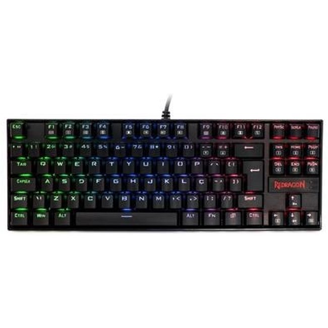 Teclado Mecânico Gamer Redragon Kumara, Anti-Ghosting, RGB, Switch Outemu Red, ABNT2, Preto, PT - K552RGB-1 (PT-RED)