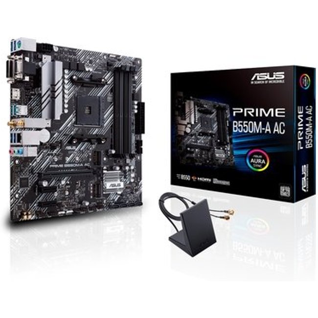 Placa-Mãe ASUS PRIME B550M-A AC, AMD AM4, mATX, DDR4, Wi-fi, Preto - 90MB15K0-M0EAY0
