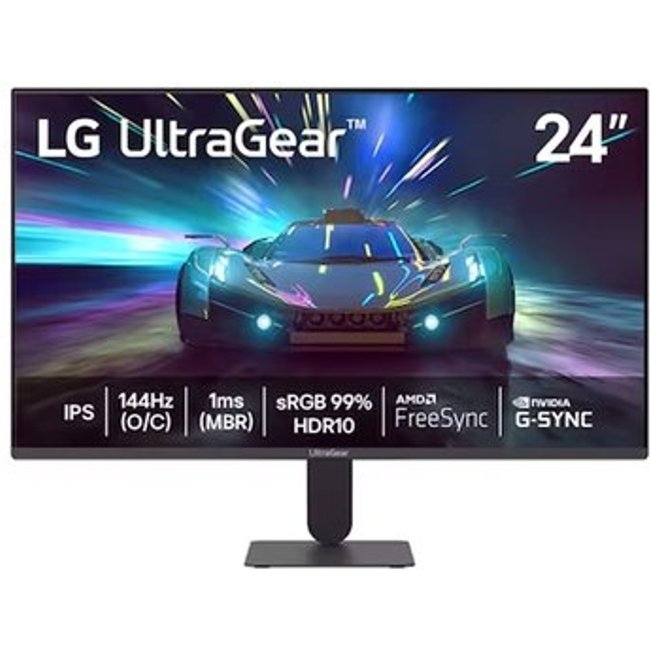 Monitor Gamer LG UltraGear 24", Full HD, 144Hz, 1ms, IPS, G-Sync, FreeSync, HDR10, Preto - 24G411A-B