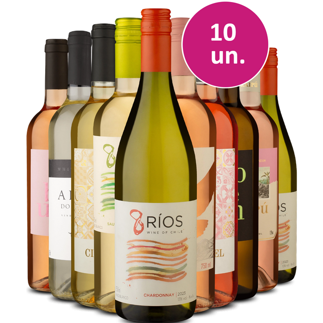 Kit 10 - Vinhos Brancos e Roses por 26,90 a garrafa - Exclusivo We
