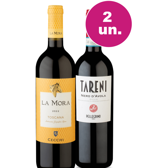 Kit 2 - Encontro de Campeões: La Mora Toscana e Tareni Sicilia Nero D´Avola
