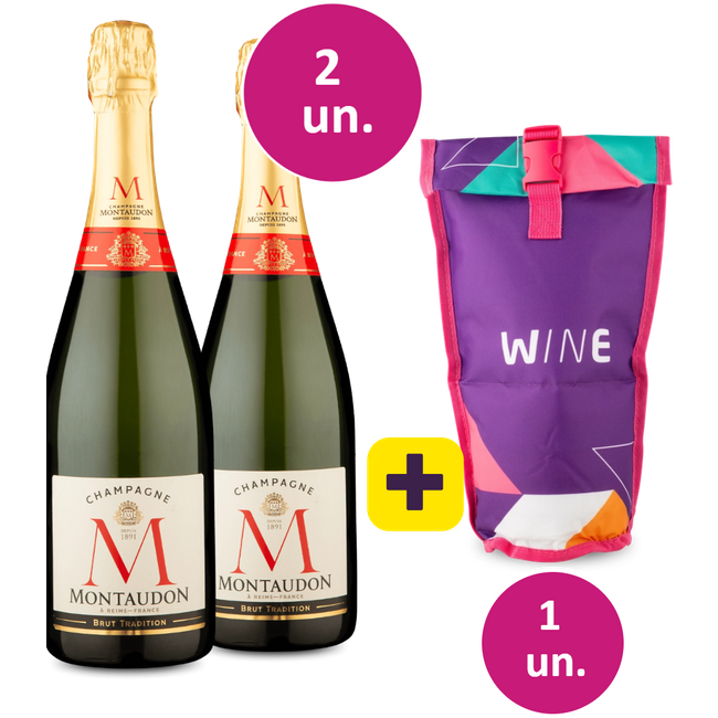 Kit Réveillon - 2 Champagne Montaudon Brut + Bolsa térmica 1 garrafa Grátis - Exclusivo We