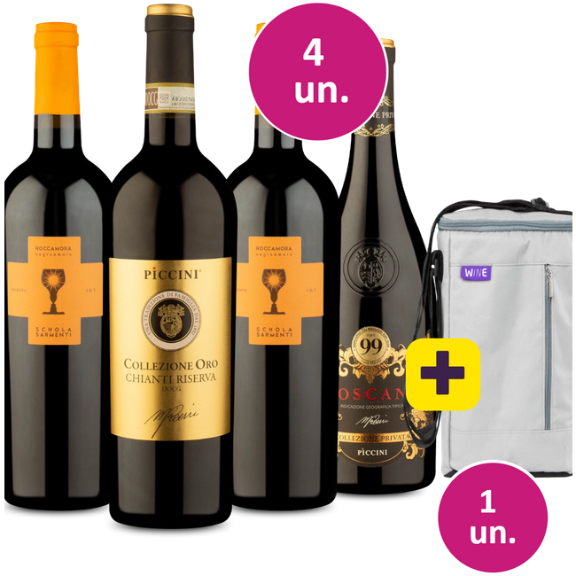 Kit 4 - Super Italianos por 99,90 a garrafa + Bolsa para 3 garrafas Grátis - Exclusivo We