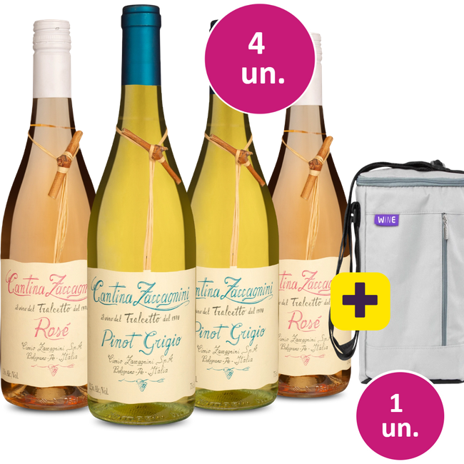Kit 4 - Lançamentos Cantina Zaccagnini Tralcetto I.G.T. Terre Di Chieti Rosato 2023+ Bolsa para 3 garrafas Grátis - Exclusivo We