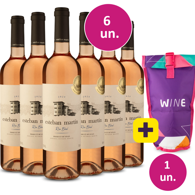 Kit 6 - Esteban Martín D.O. Cariñena Rosado + Bolsa térmica 1 garrafa Grátis - Exclusivo We