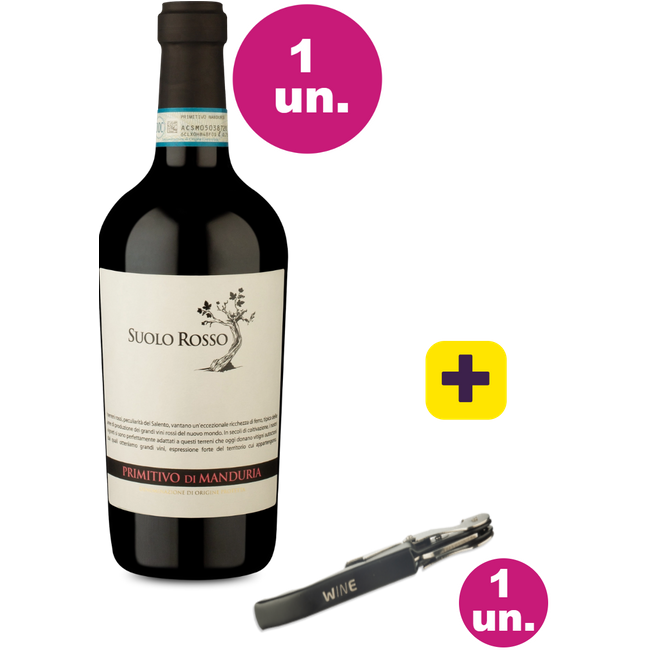 Kit Especial - Suolo Rosso + Saca Rolhas Grátis