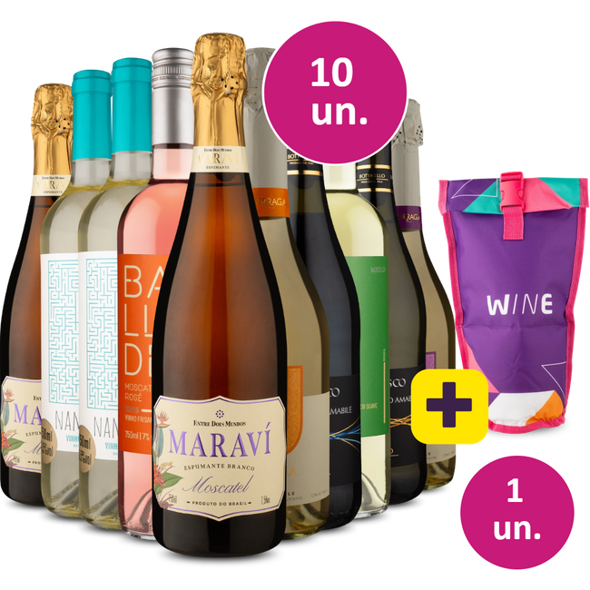 Kit 10 - Frisantes e Espumantes + Bolsa térmica 1 garrafa Grátis - Exclusivo We