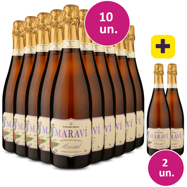 Kit 10 + 2 - Espumante Maraví Moscatel + 2 garrafas grátis - Exclusivo We