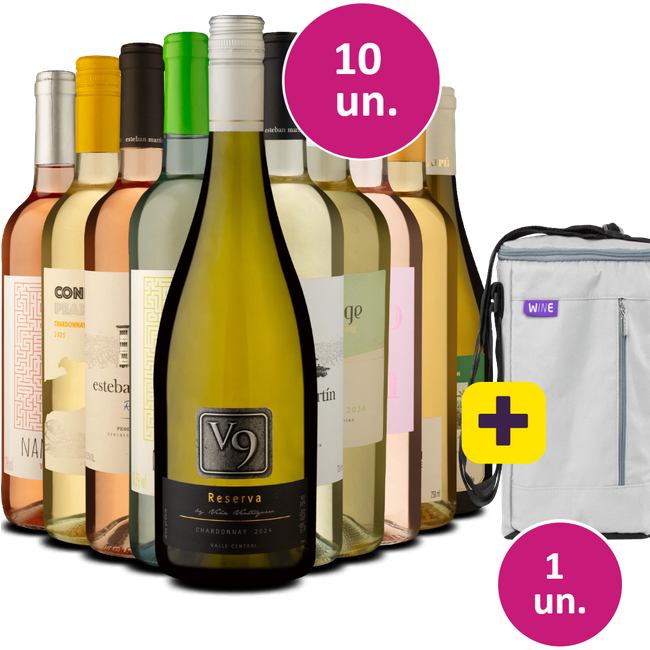 Kit 10 - Brancos e Rosés de Sucesso + Bolsa p/ 3 garrafas Grátis - Exclusivo We