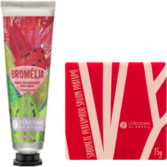 Creme Desodorante de Mãos Bromélia 30ml e Sabonete Perfumado 75g