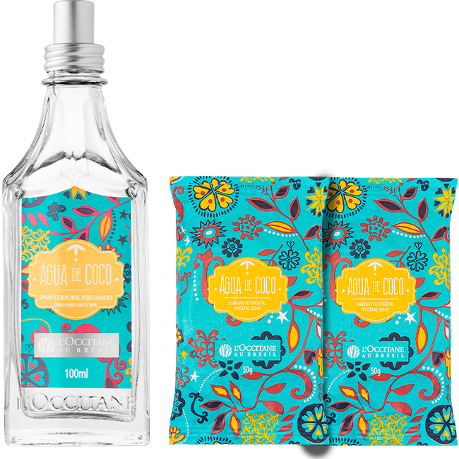 Combo Água de Coco: Spray Perfumado e Sabonetes