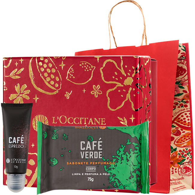 Presente com Sabonete e Fragrância em Gel Café Verde