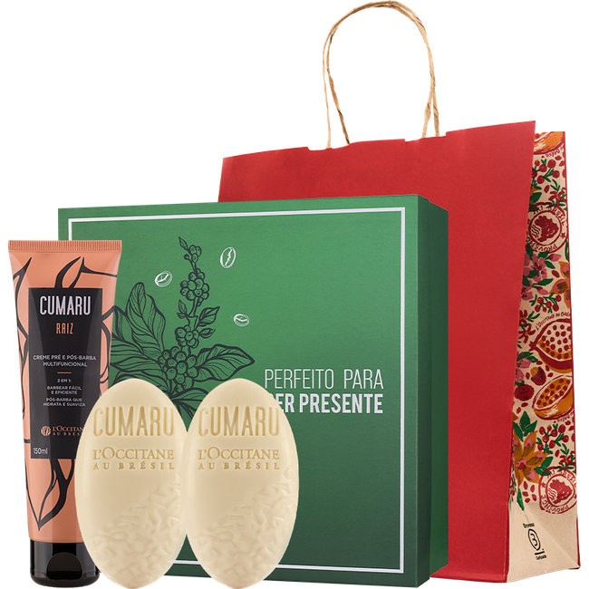 Dupla de Sabonetes e Creme Pré e Pós Barba Cumaru
