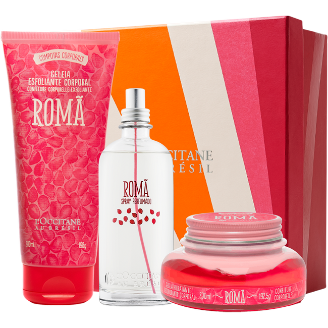 Presente Romã: Spray, Geleia Hidratante e Esfoliante - PresenteIA