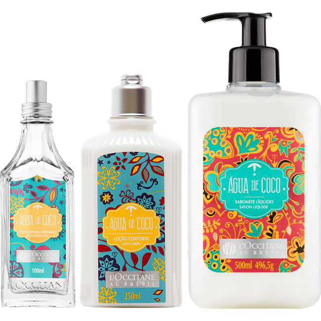 Rotina Corporal Água de Coco: Sabonete, Loção e Spray Perfumado