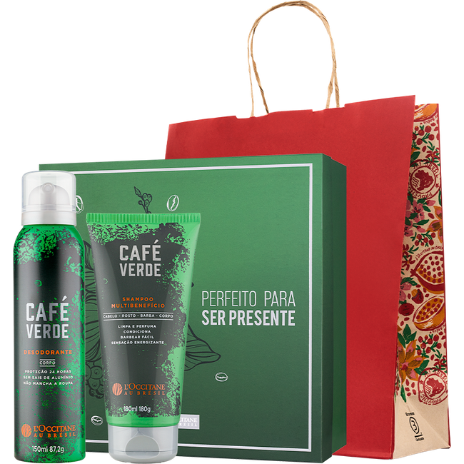 Presente Shampoo e Desodorante Café Verde