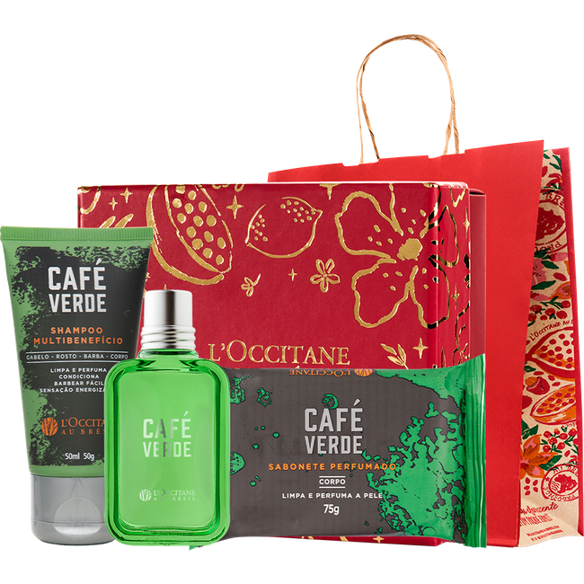 Presente Rotina de Banho Viagem Café Verde