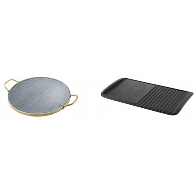 Kit Pedra para Pizza Electrolux de Pedra Sabão + Chapa Grill Electrolux de ferro fundido para Fogões a gás, elétrico e de indução