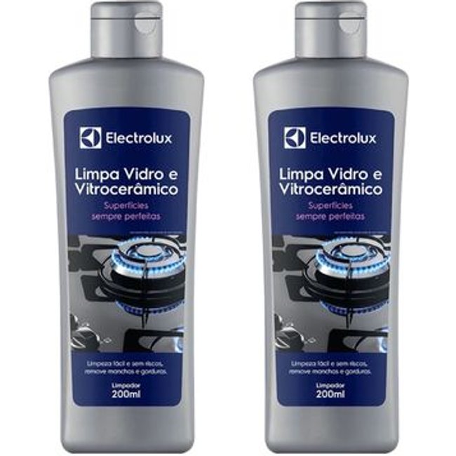 Kit Limpa Vidro e Vitrocerâmico de Indução Electrolux Remove Manchas e Gorduras 2 unidades