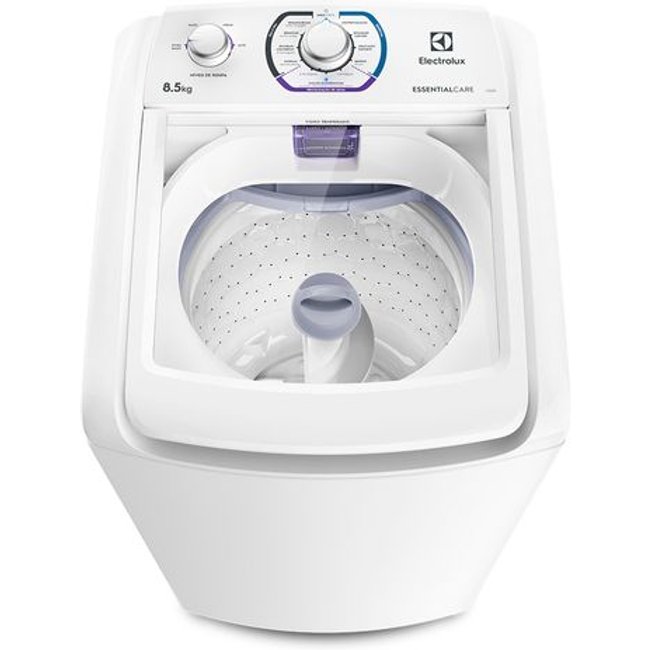Máquina de Lavar Electrolux 8,5kg Branca Essential Care com Diluição Inteligente e Filtro Fiapos (LES09)